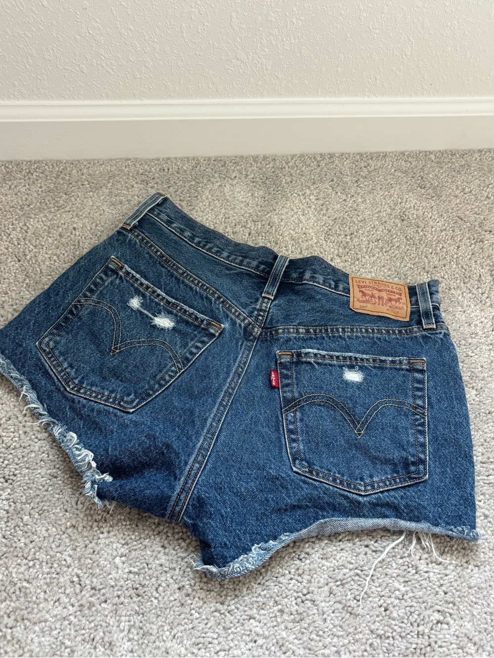 Levi's 501 Women's Dark Blue Denim Cutoff Shorts